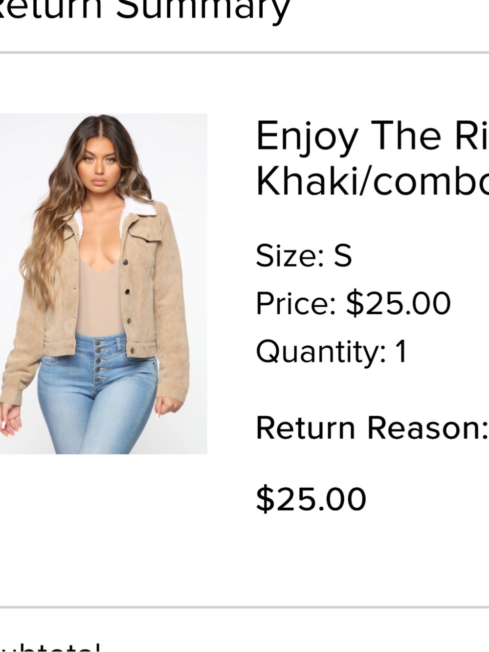 Fashion Nova Khaki Sherpa Collar Teddy Jacket